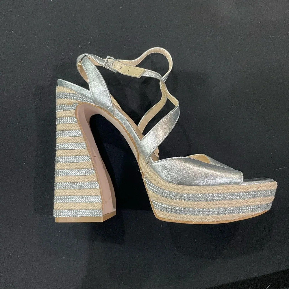 New! Jessica Simpson Dosia Women's Strappy Platform Wedge Espadrilles Sandals 10